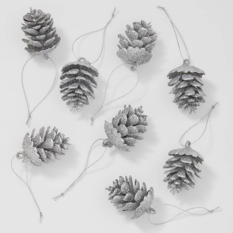 8ct Glittered Pinecone Christmas Tree Ornament Set - Wondershop™ | Target
