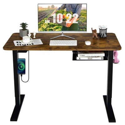 Costway 48'' Electric Standing Desk Height Adjustable w/ Control Panel & USB Port Rustic | Target