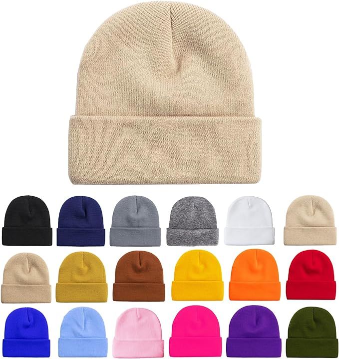 NPQQUAN 1 & 2 Packs Unisex Beanie Hats for Men Women Winter Knit Beanies | Amazon (US)