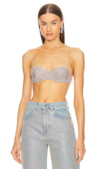 Sequin Bralette in Beige & Crystal | Revolve Clothing (Global)