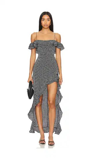 Suzie Ruffle Maxi Dress in Black Multi | Revolve Clothing (Global)