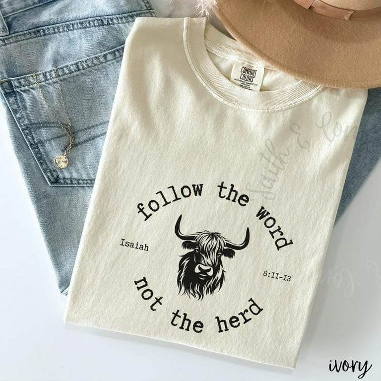 Religious Shirt For Women Christian Western Shirt Highland Cow Bible Verse Tee Faith T-Shirt | Walmart (US)
