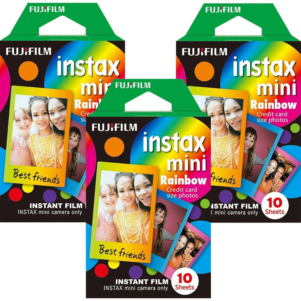 Fujifilm Instax Mini Instant Multi Colored Film, 10 Sheets, (3 and 5 Pack Value Set)... (Rainbow) | Amazon (US)
