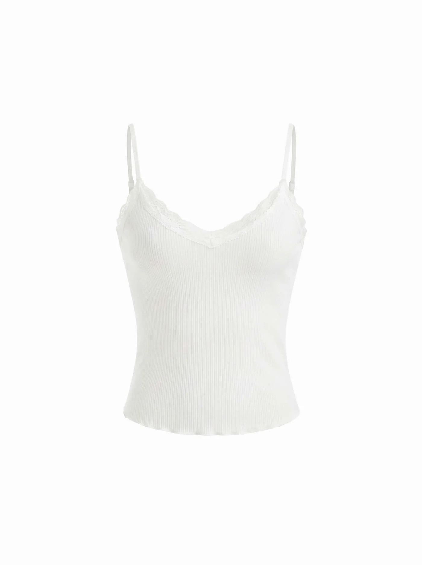 Cotton V-neck Lace Trim Cami Top $24.90Flash Shipping | Cider
