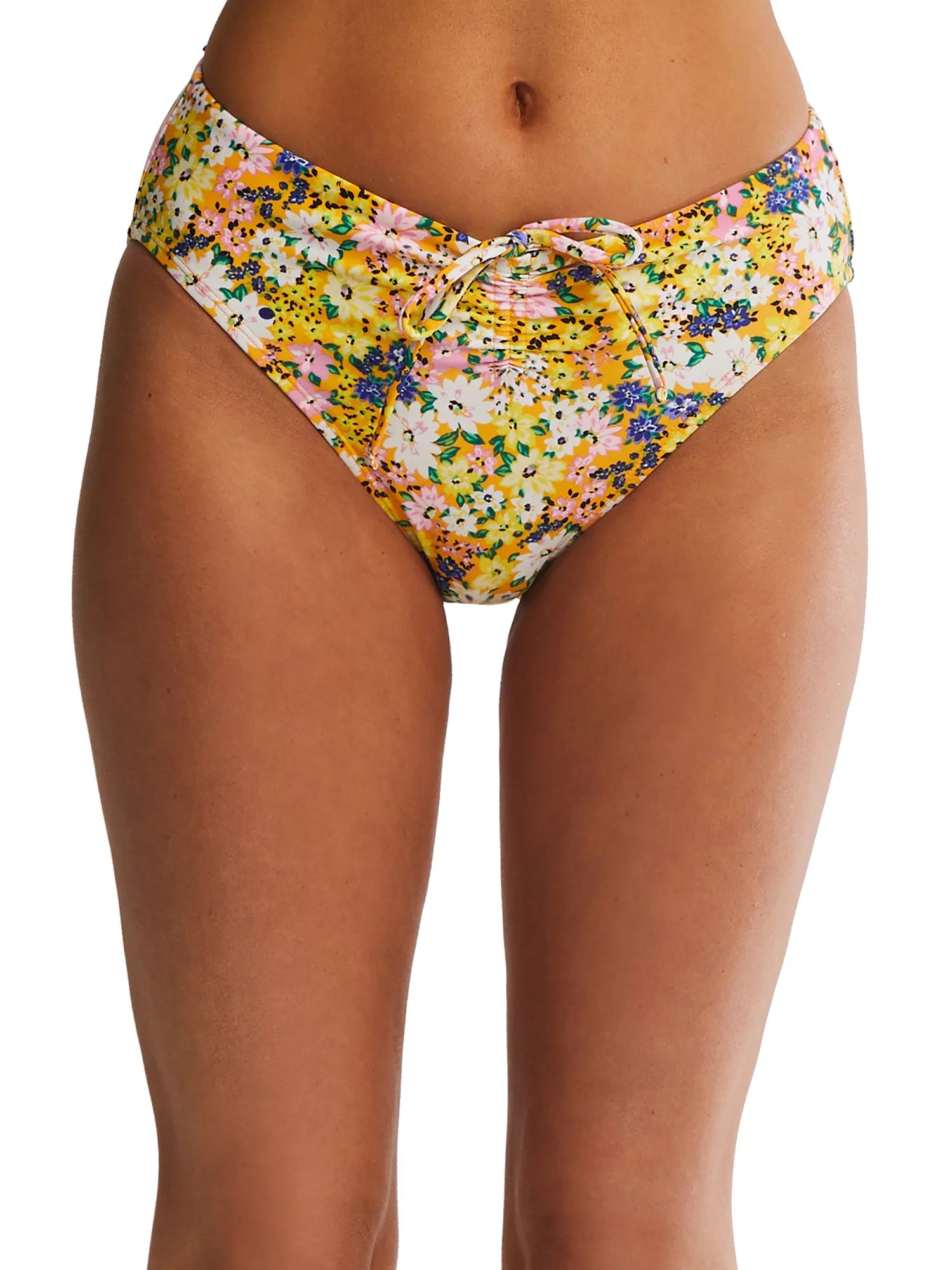Time and Tru Women's Printed Cinched Bikini Swim Bottoms, Sizes S-3X | Walmart (US)