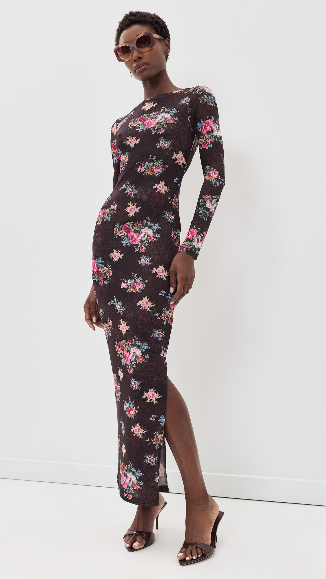 AFRM Phyll Dress Java Snake Floral L | Shopbop