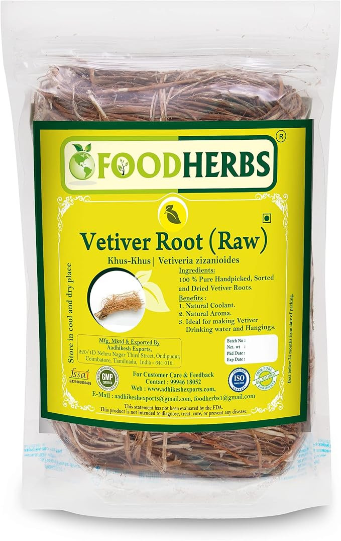 Foodherbs Vetiver Roots/Khus-Khus/Vetiveria Zizanioides (50 GMS) (Top Quality Roots) Natural cool... | Amazon (US)