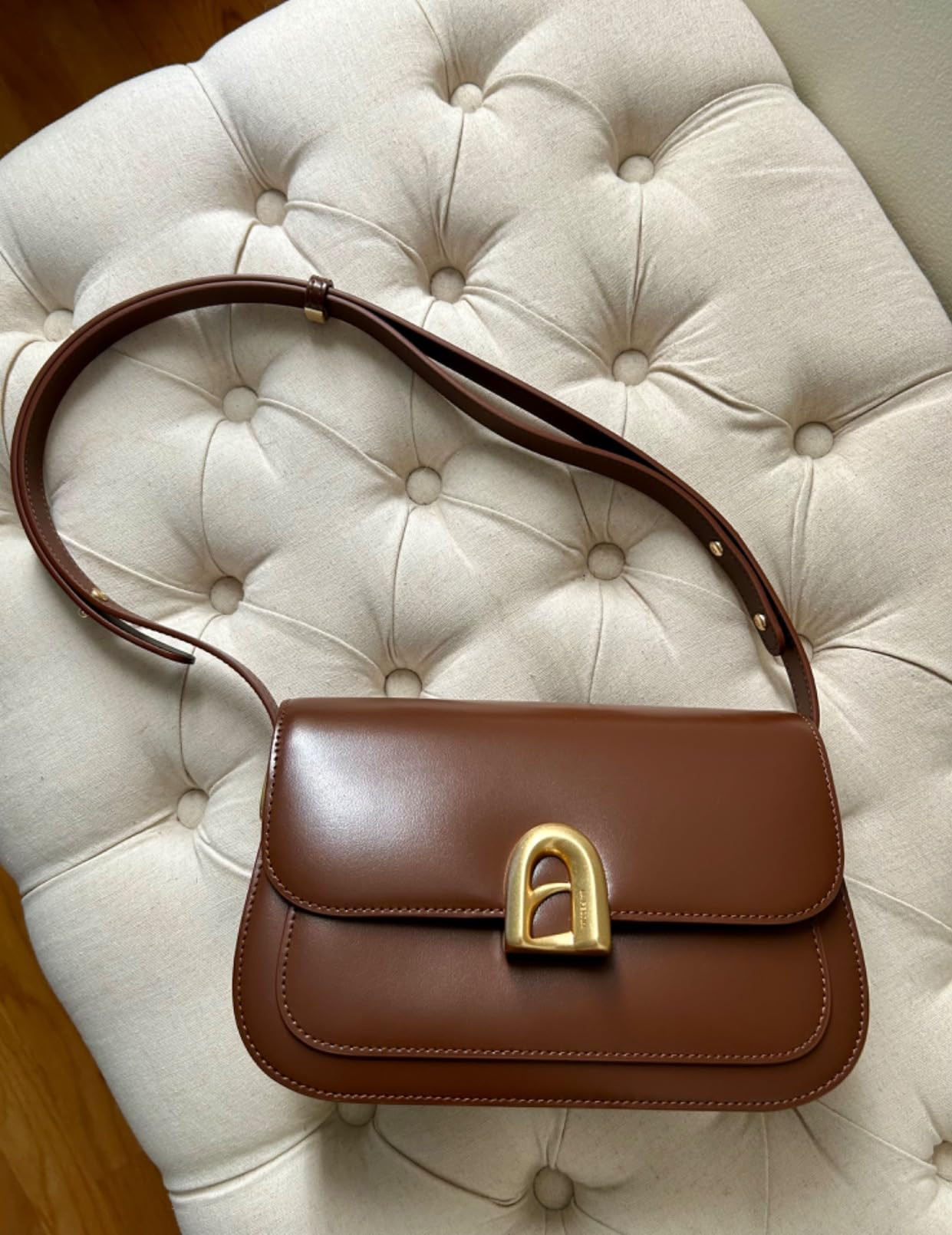 LAFESTIN Genuine Leather Shoulder Bag for Women with Adjustable Strap, Crossbody Purses For Women... | Amazon (US)
