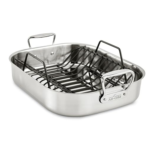 All-Clad Specialty Stainless Steel Roaster and Nonstick Rack 16x13x5 Inch Oven Broiler Safe 600F ... | Amazon (US)