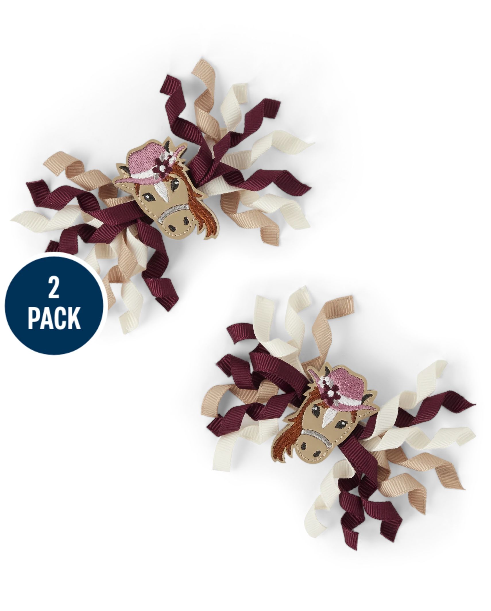 Girls Horse Curly Hair Clip 2-Pack - Rustic Ranch | The Children's Place | The Children's Place