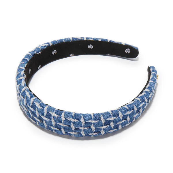 CADET BLUE CHARLOTTE LATTICE DENIM HEADBAND | LELE SADOUGHI