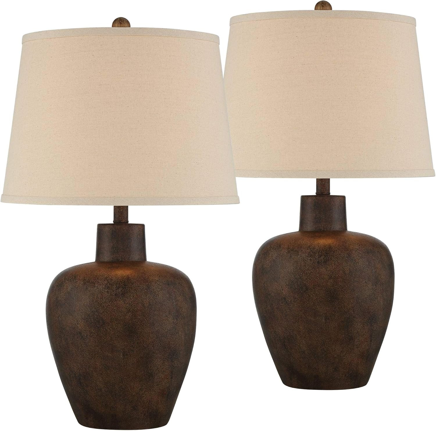 Regency Hill Glenn Farmhouse Rustic Southwestern Natural Cottage Table Lamps 27" Tall Set of 2 Da... | Amazon (US)
