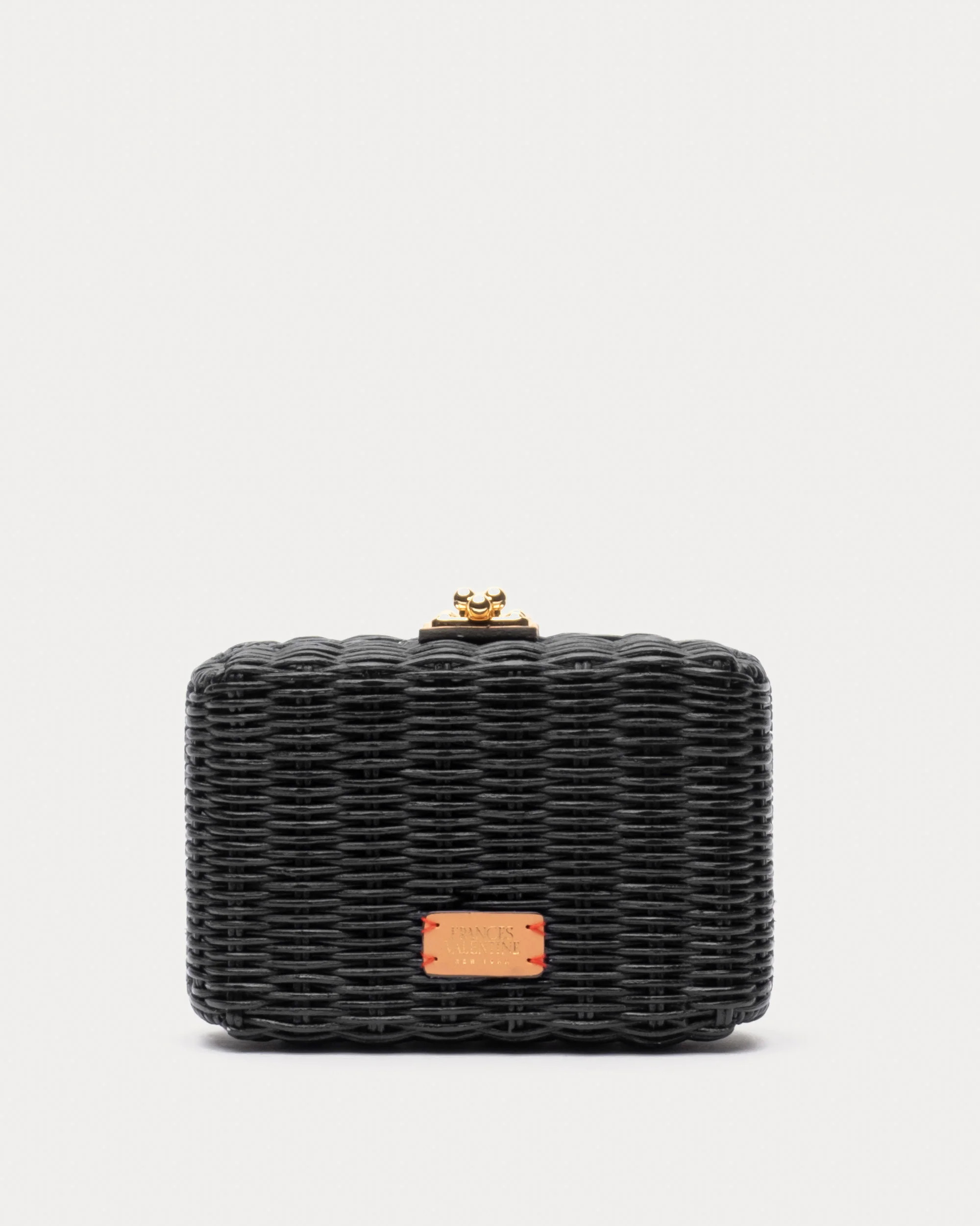Paige Wicker Clutch - Black | Frances Valentine