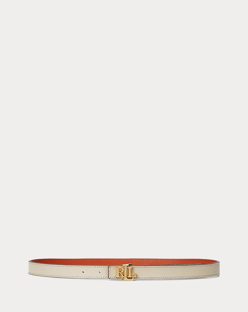 Logo Reversible Leather Skinny Belt for Women | Ralph Lauren® UK | Ralph Lauren (UK)