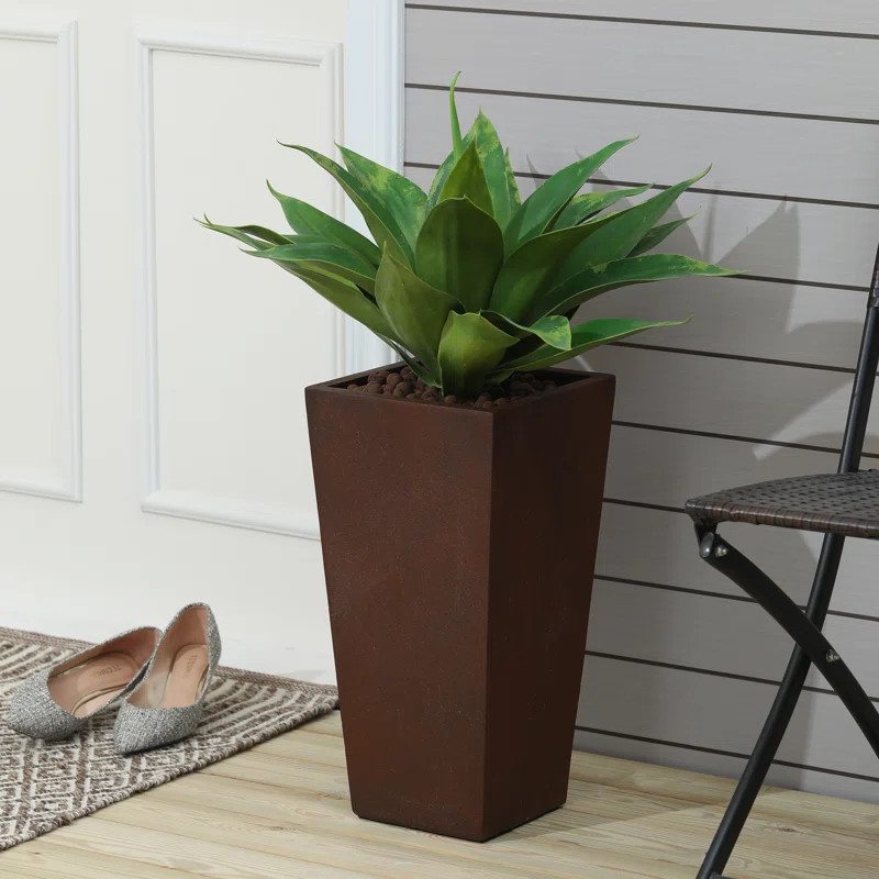Wrought Studio™ Tall Tapered Square MgO Planter Indoor & Outdoor & Reviews | Wayfair | Wayfair North America