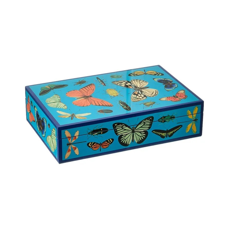 Jonathan Adler Large Lacquer Botanist Box, Blue | Walmart (US)