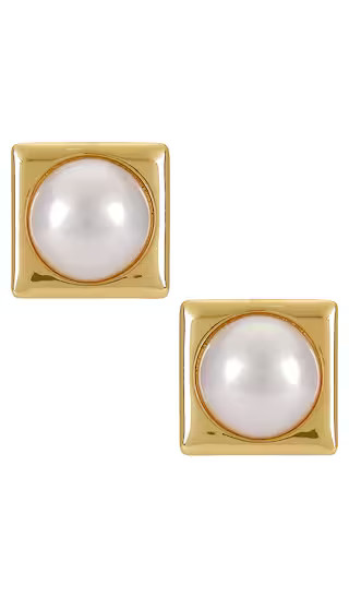 Square Pearl Stud Earrings | Revolve Clothing (Global)