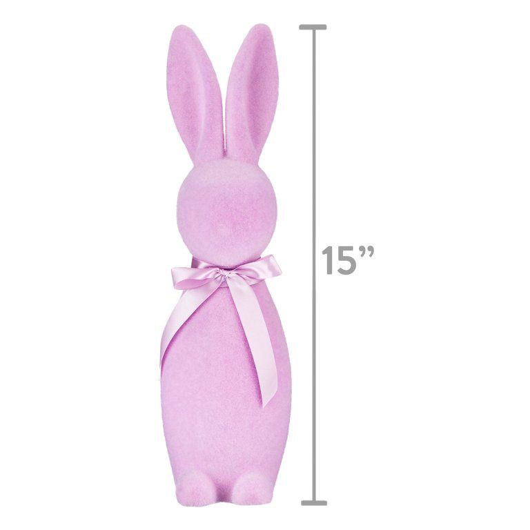 Way to Celebrate 16 in. Lilac Flocked Bunny Easter Decoration | Walmart (US)