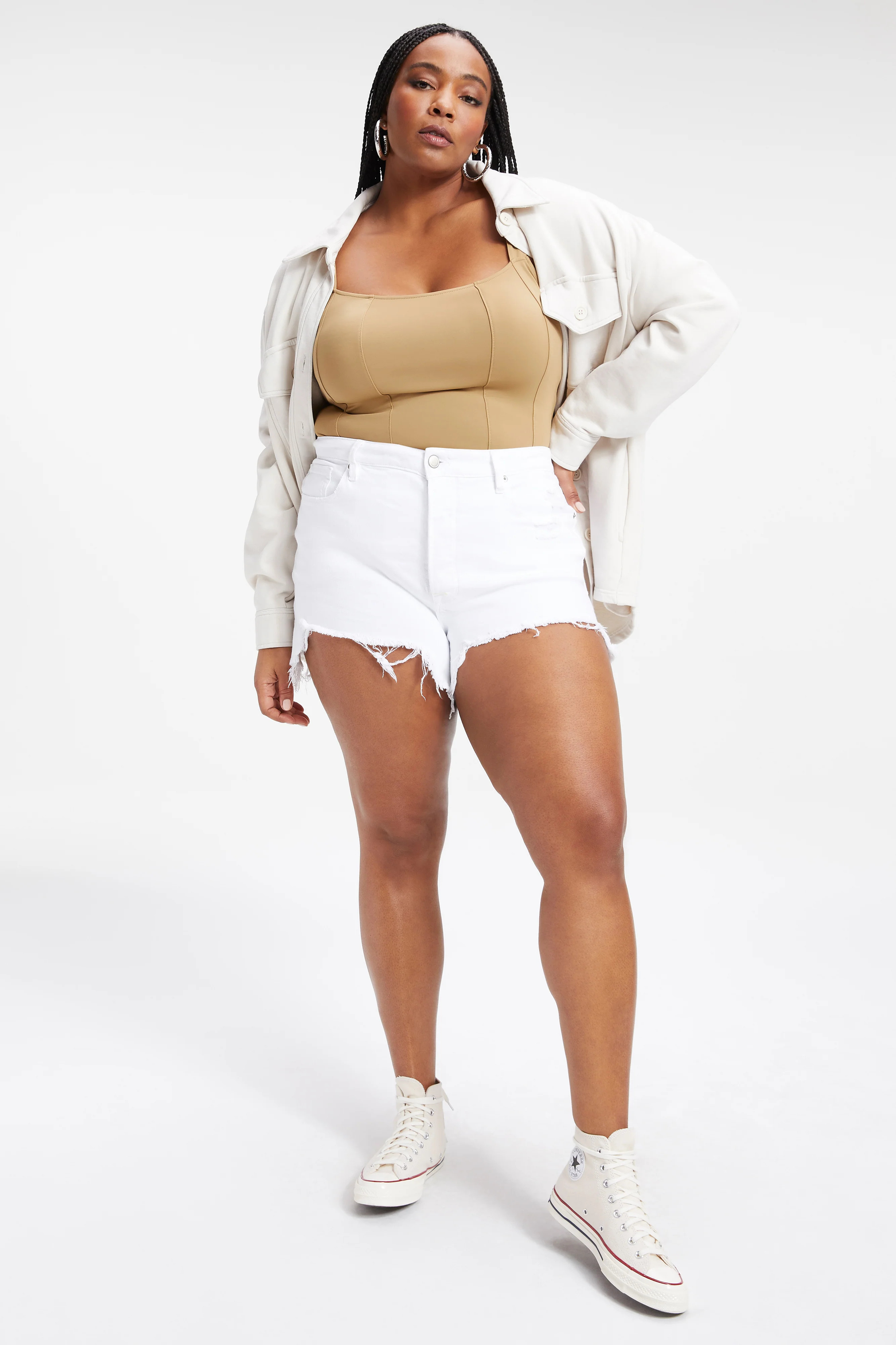 BOMBSHELL SHORTS | WHITE038 | Good American