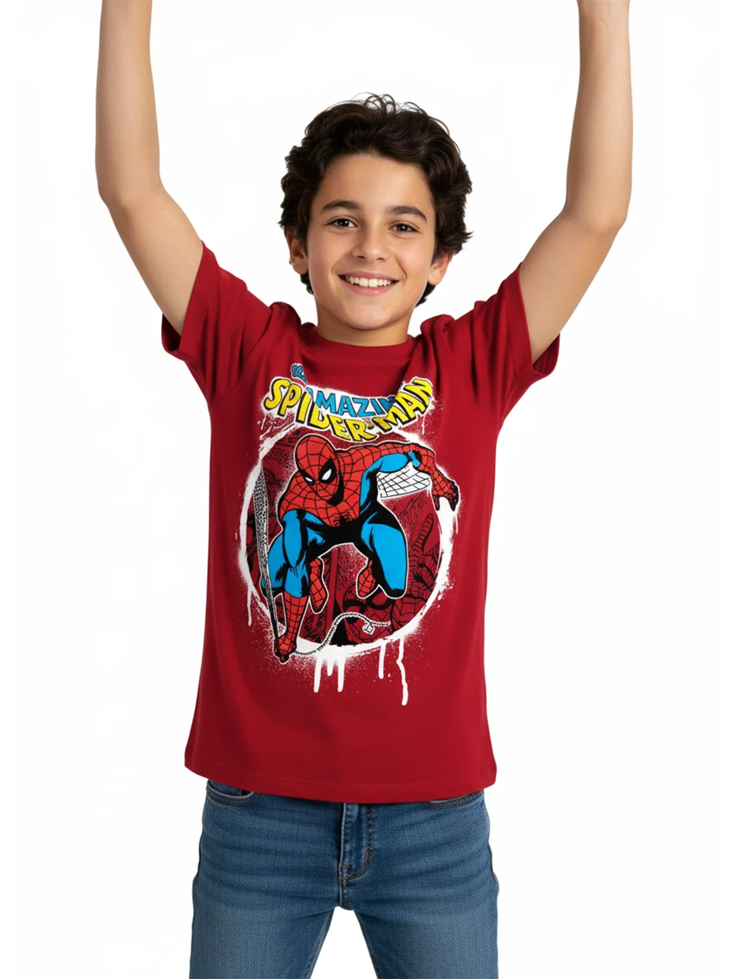Marvel Boys' & Big Boys' Spider-Man City Slinger, Graphic T-Shirt, Sizes 4-18 - Walmart.com | Walmart (US)