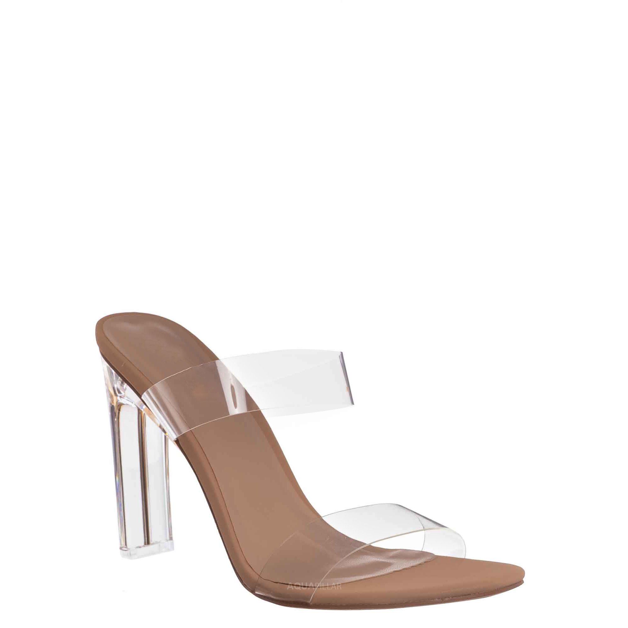 Lucite Clear Block Heel Womens Sandal | Walmart (US)