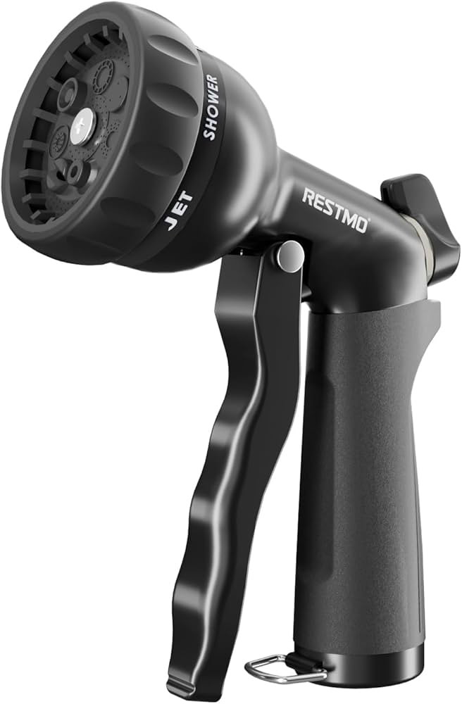 RESTMO Garden Hose Nozzle, Heavy Duty Metal Water Nozzle with 7 Adjustable Spray Patterns, High P... | Amazon (CA)