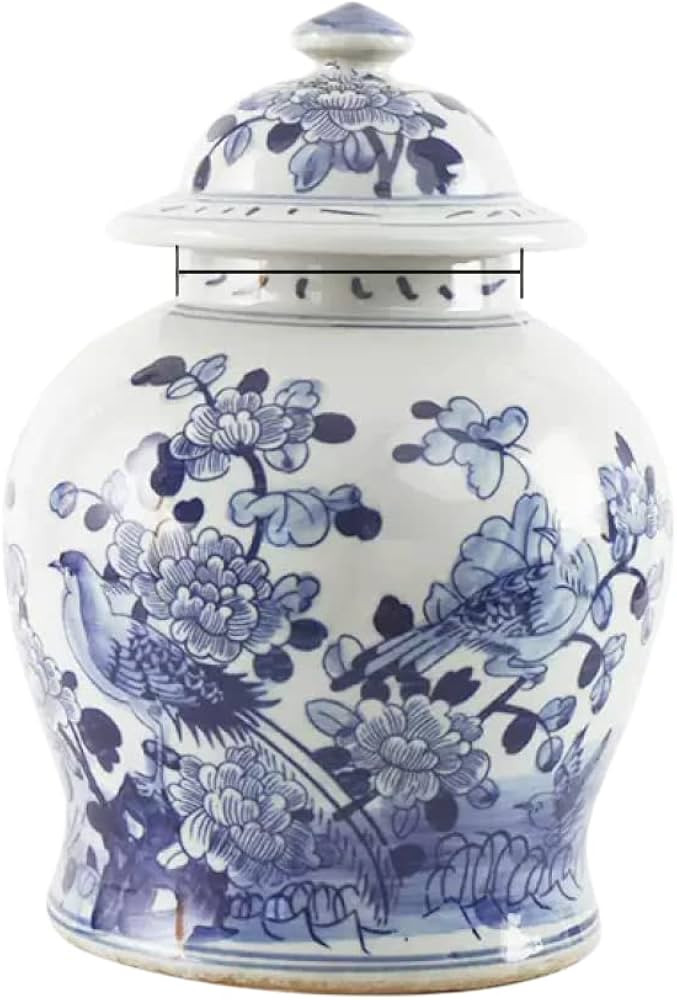 Vases Traditional Oriental Style Ceramic Ginger Jar, Antique Ceramic, Storage Vase Flower Pot Off... | Amazon (US)