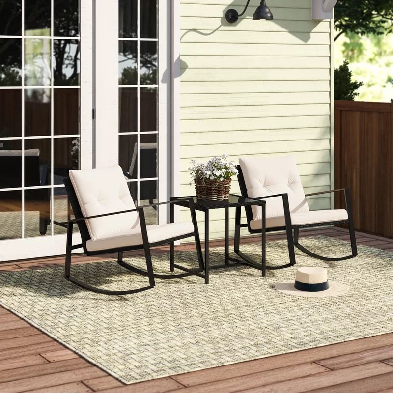 Kinzie Square 2 - Person 18" Long Bistro Set with Cushions | Wayfair North America