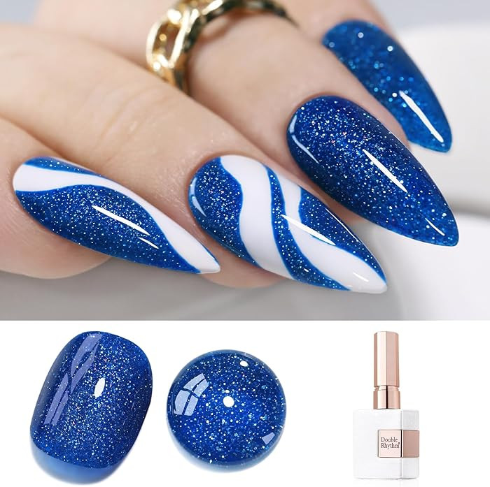 Double Rhythm 15ML Glitter Gel Polish Shimmer Reflective Holographic Color Magnetic for Nail Art ... | Amazon (US)