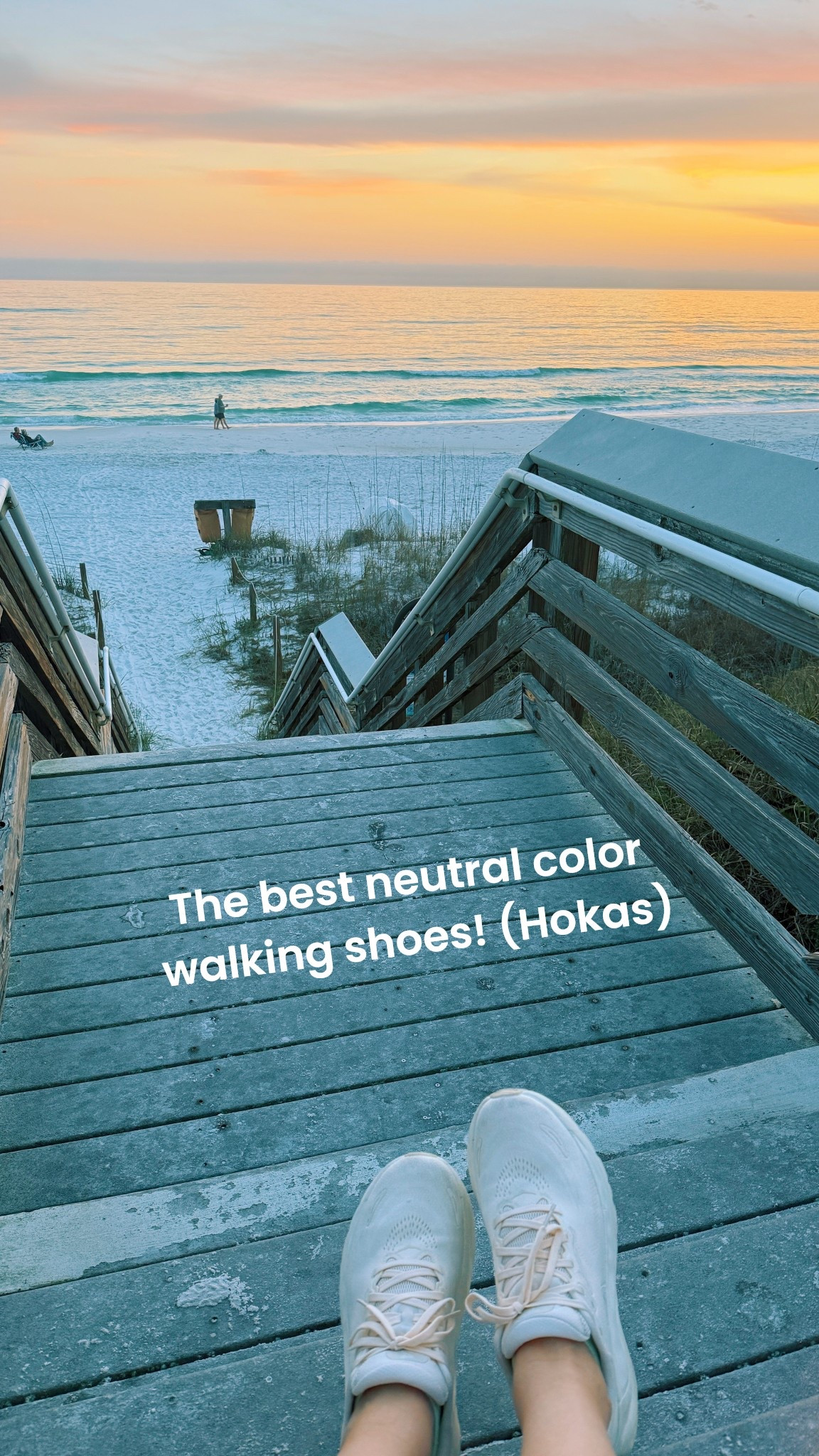 The most neutral Hoka sneakers in the world!! They are a beige color with a hint of pink!! And the hoka logo is very understated which I love. 