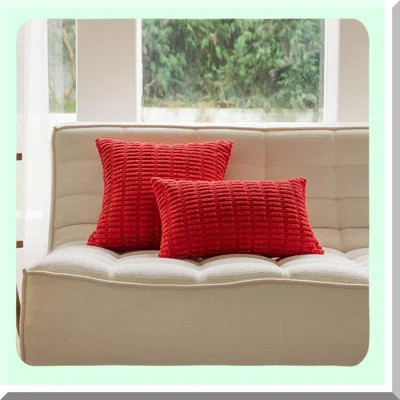Red Throw Pillow Covers - Set of 2, Decorative Accent Pillows for Couch, Sofa, Chair, Bench - Holiday Red Pillow Covers | Wayfair North America