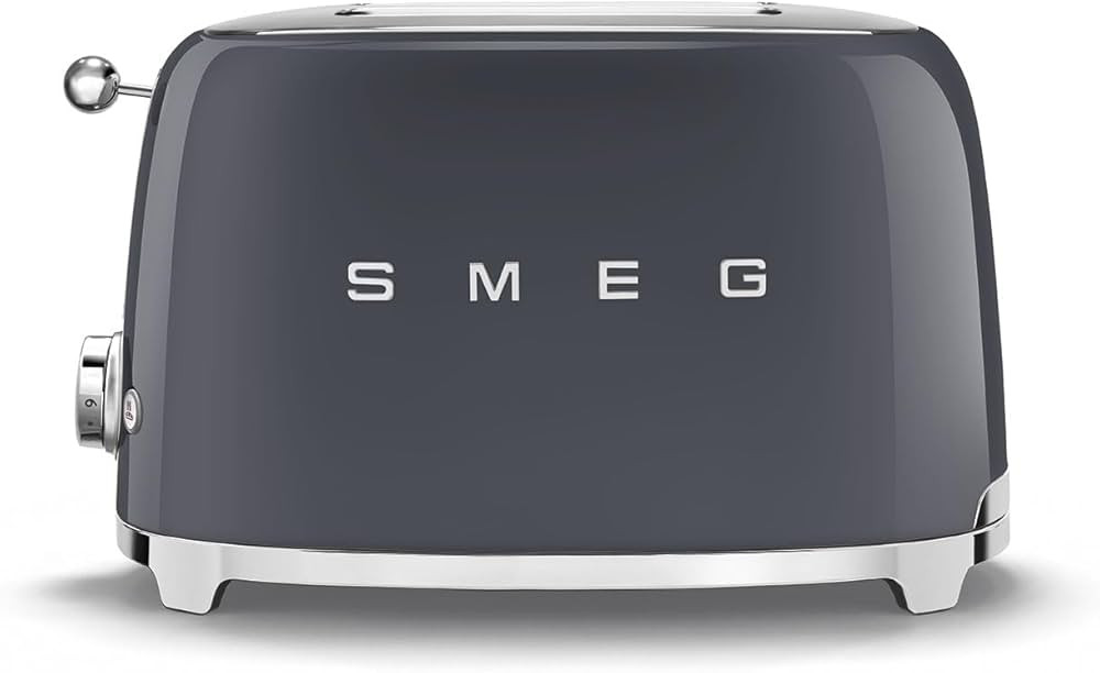 Smeg 50's Style Retro Aesthetic 2 Slice Toaster 6 Presets Extra Wide Slots Grey, TSF01GRUS | Amazon (US)