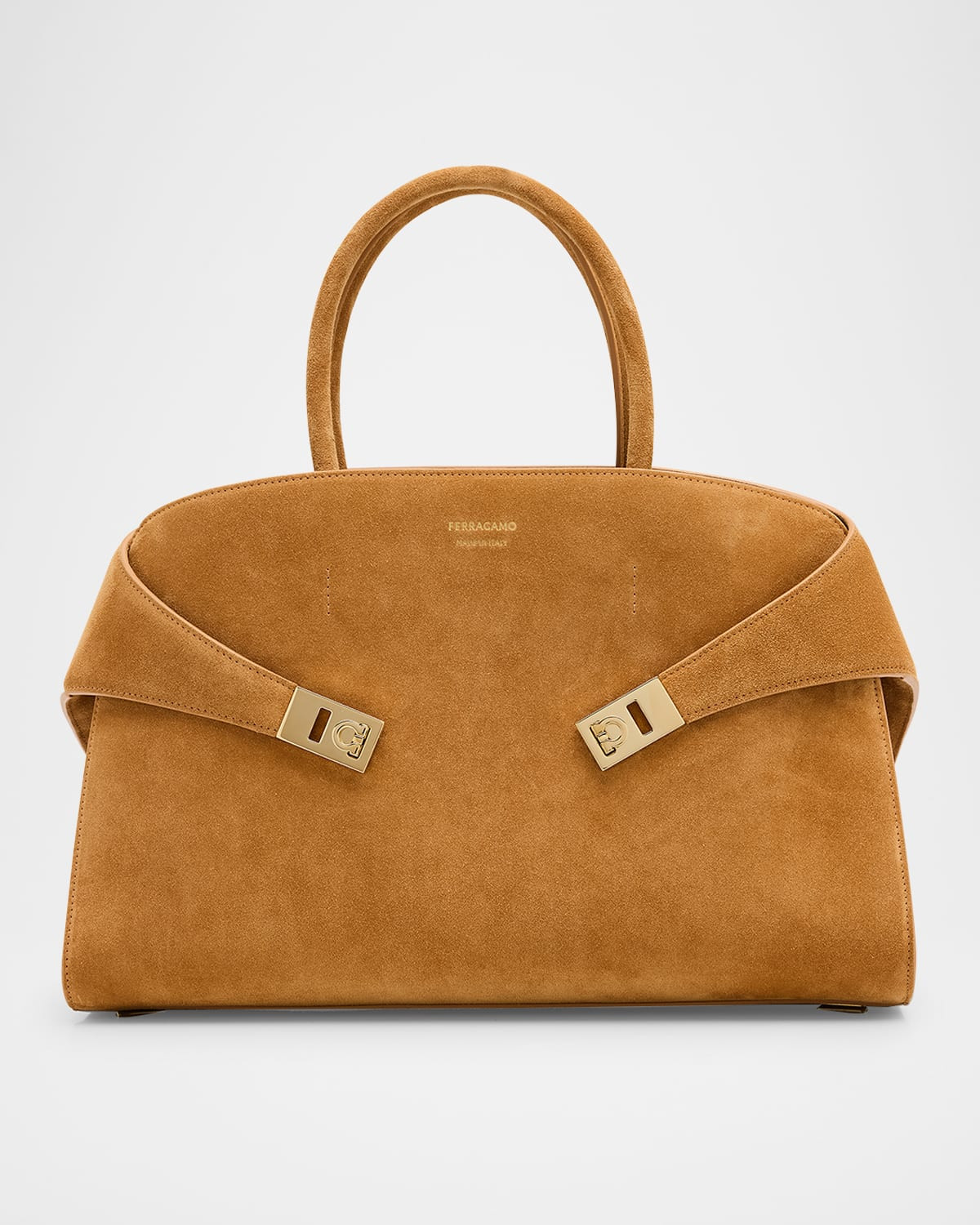 Medium Hug Suede Top-Handle Bag | Neiman Marcus