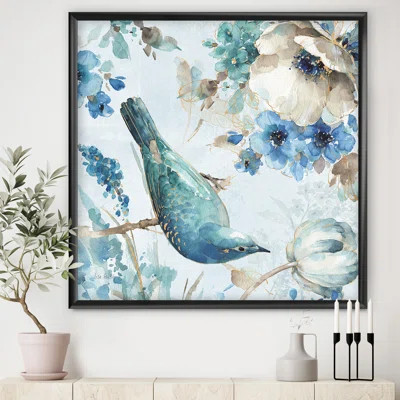 Indigold Watercolor Lovely bird I - Picture Frame Print on Canvas | Wayfair North America