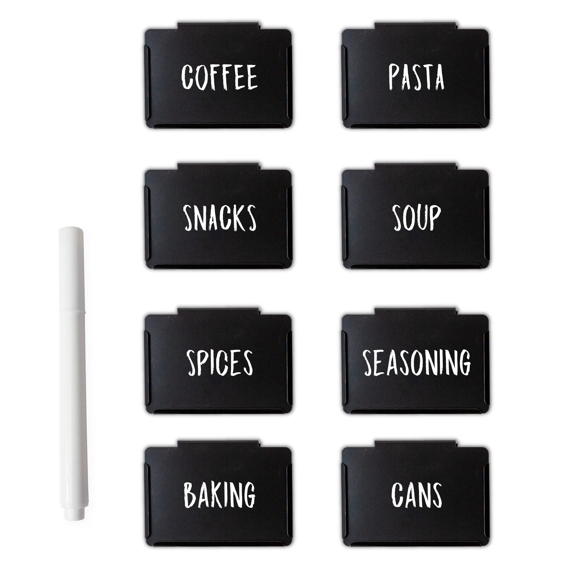 8 Pack Steel Storage Bin Labels Clip On | Basket Labels Clip On | Pantry Labels | Home Edit Labels f | Amazon (US)