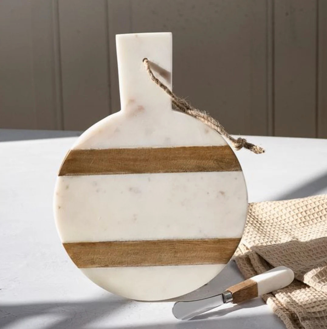 White Marble & Wood Cutting Board | Eco Chic Home