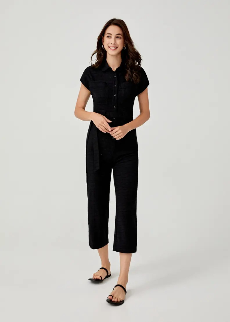 Fidelia Jacquard Wide Leg Jumpsuit | Love, Bonito USA