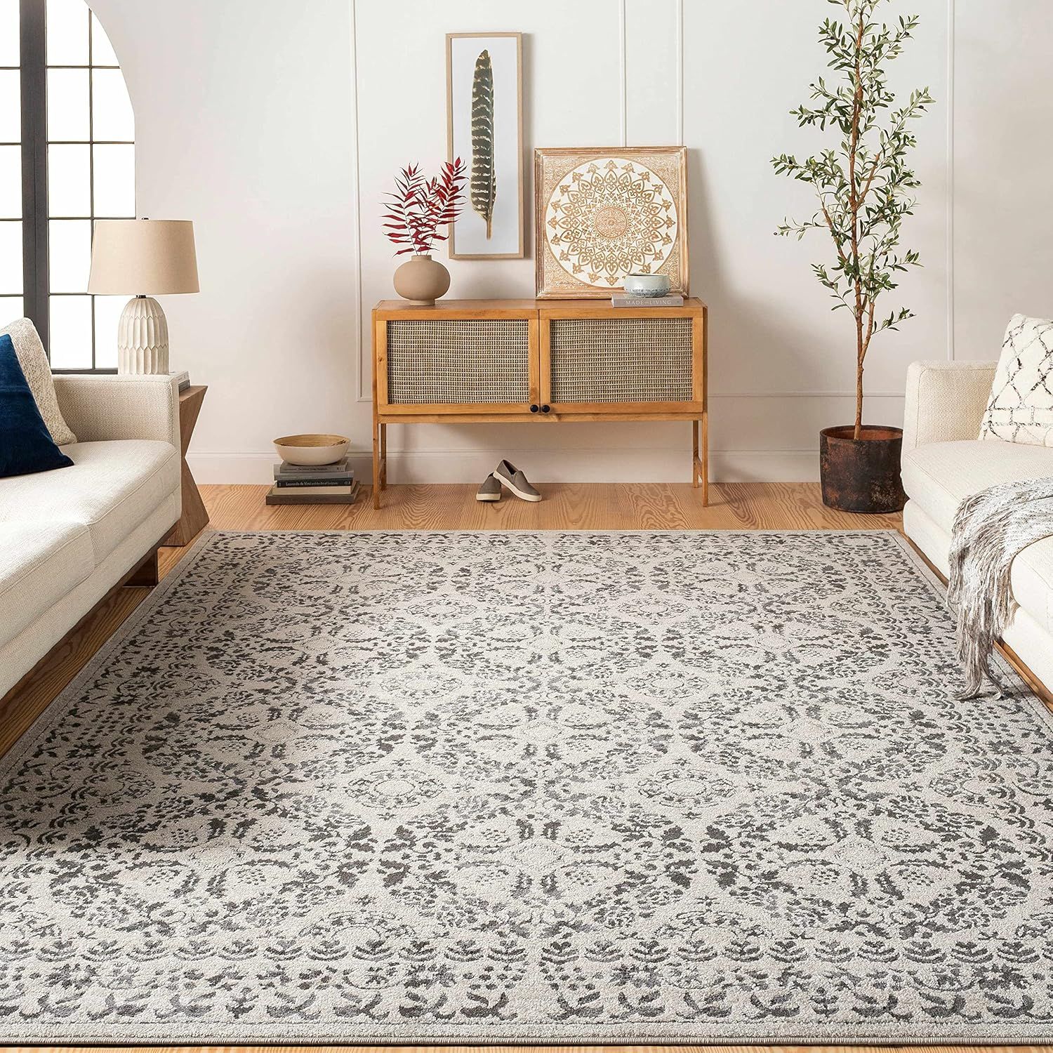 Megargel Modern Farmhouse Living Room Bedroom Area Rug - Boho Minimalist Look - Moroccan Bohemian... | Amazon (US)