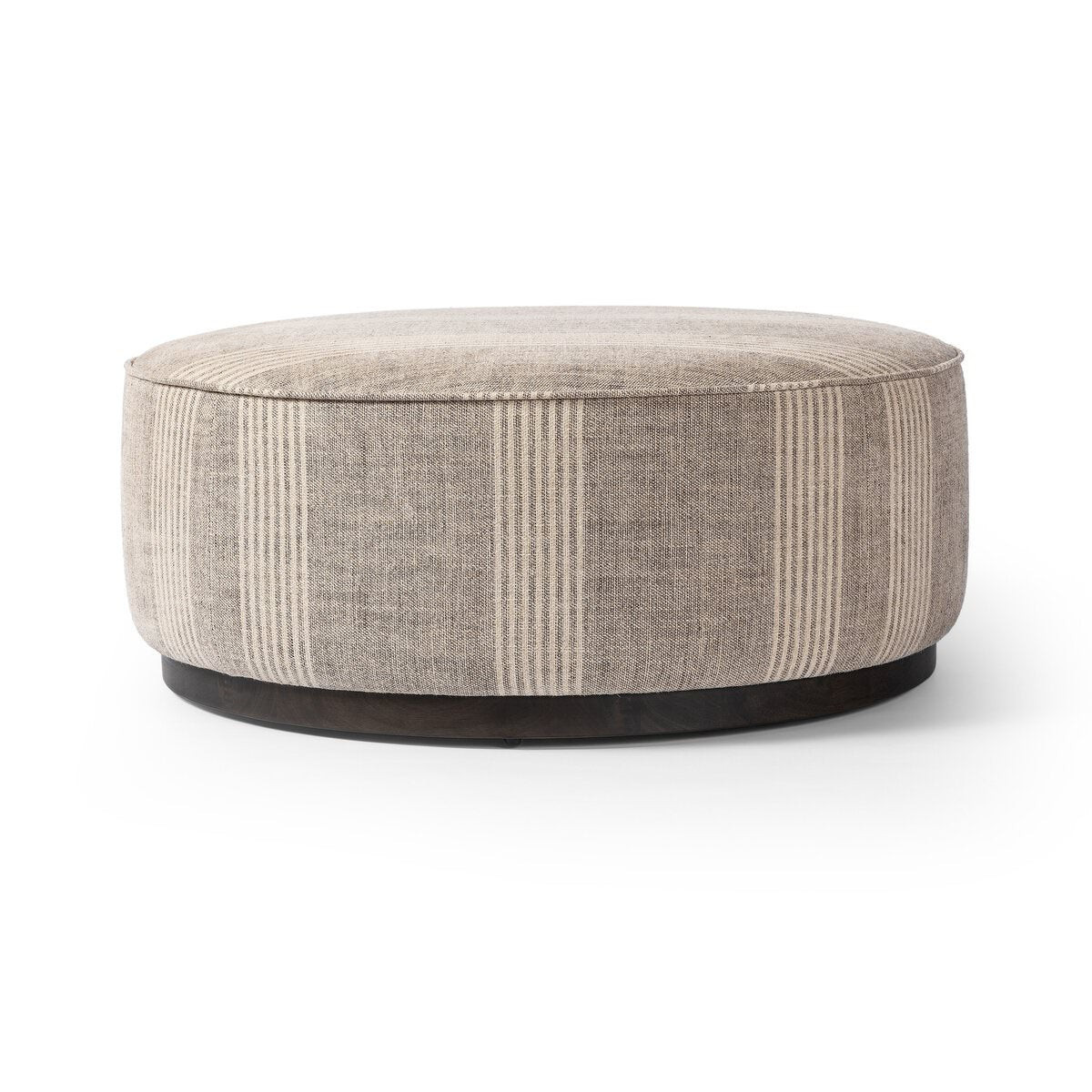 Four Hands Sinclair Large Round Ottoman in Manchester Flint | The Addison West