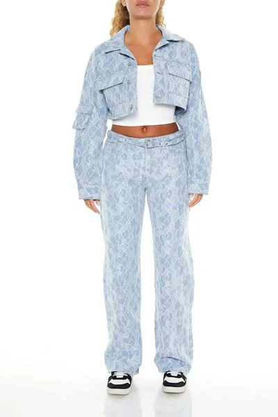 Lace Mid-Rise Baggy Jeans | Forever 21