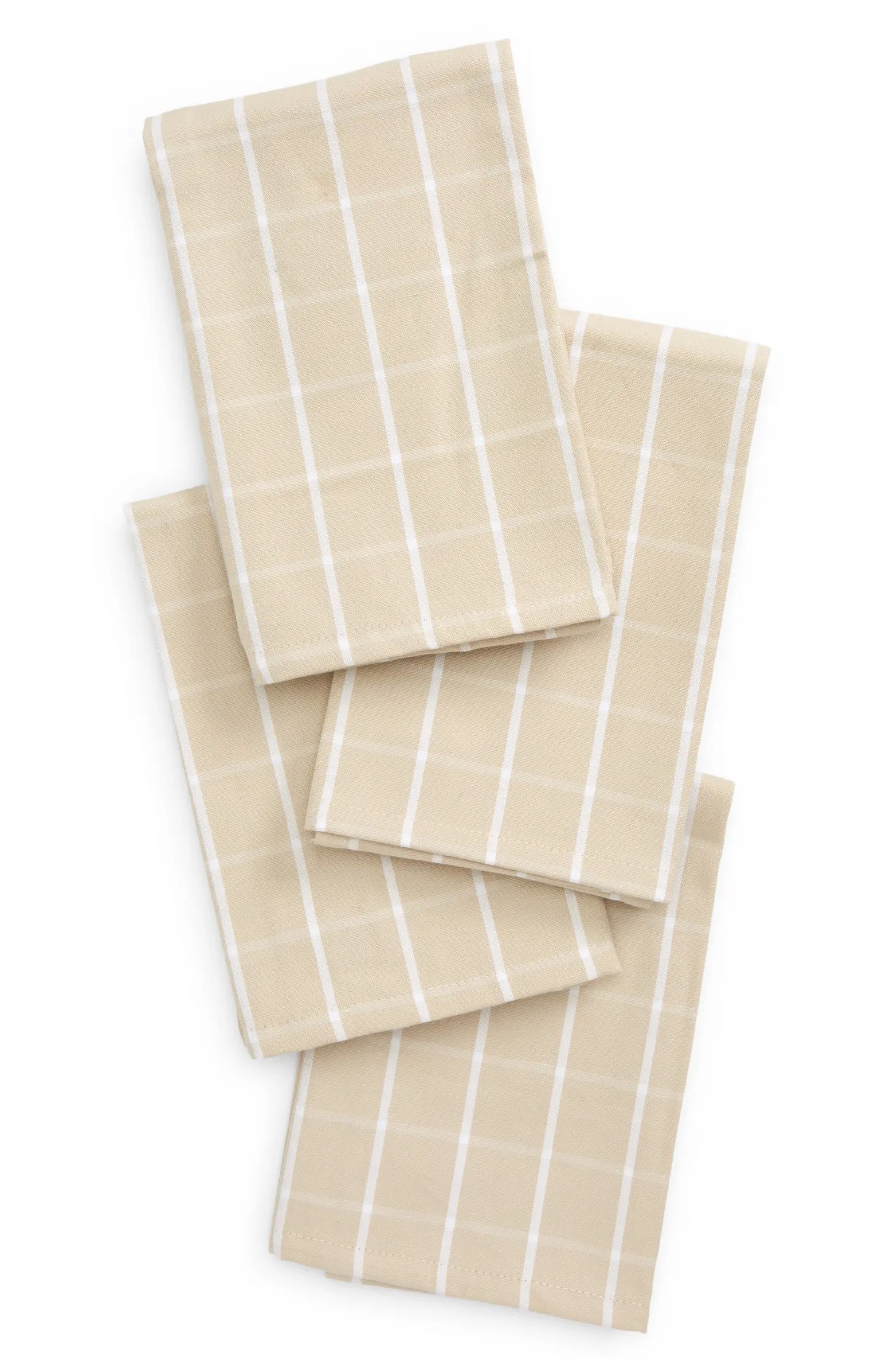 Nordstrom Set of 4 Geometric Grid Kitchen Towels | Nordstrom | Nordstrom Canada