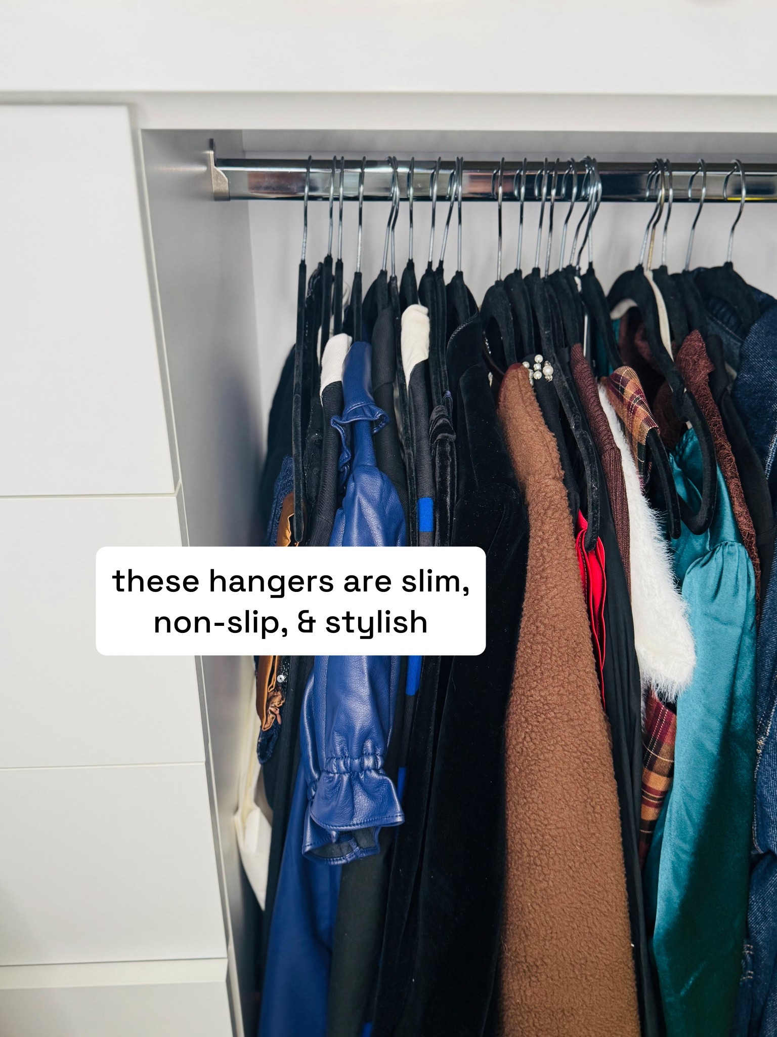 I am a hanger snob and will only use velvet hangers for most items unless it is a space saver hanger . 
#velvethangers 

#LTKHome #LTKOver40 #LTKFindsUnder50