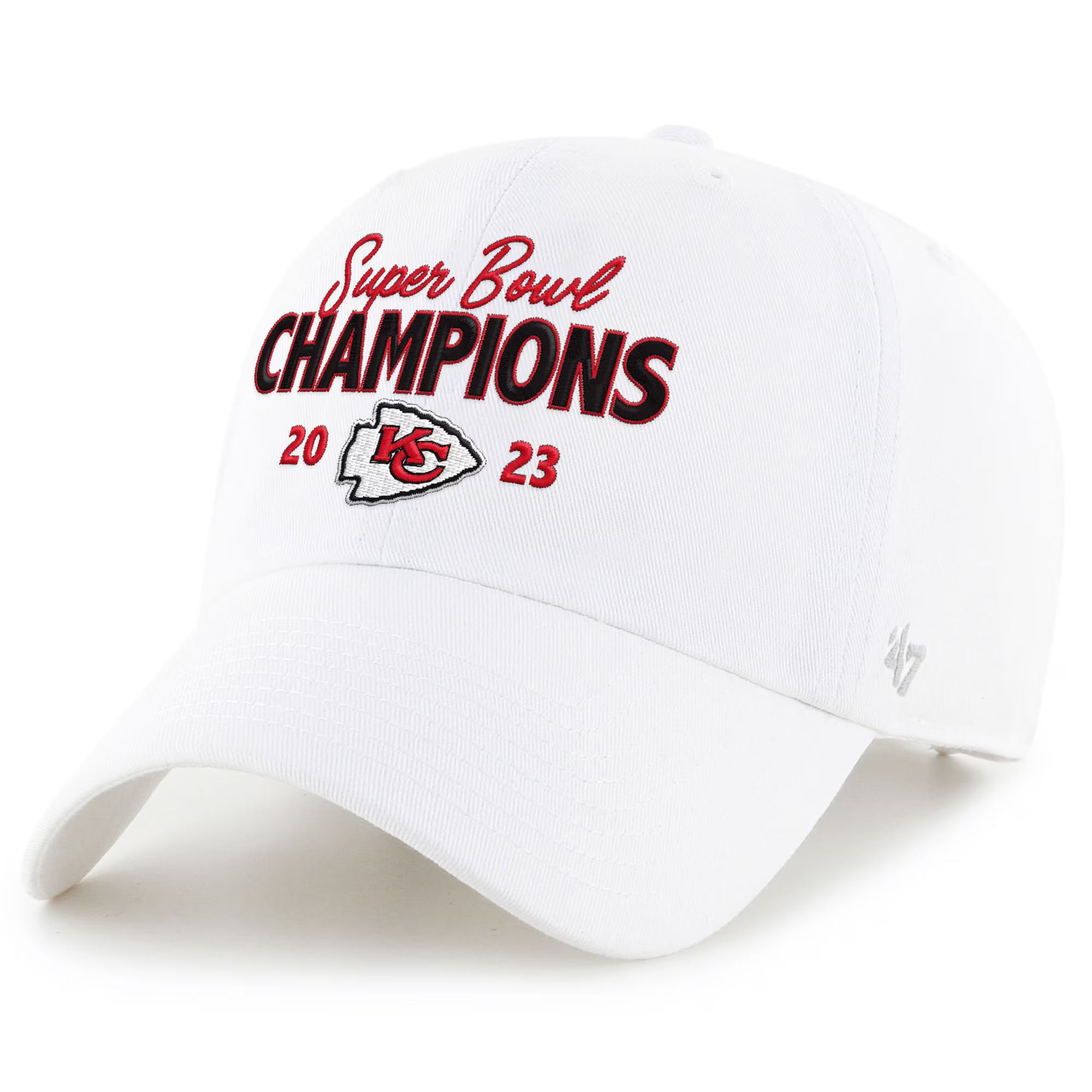 Women's Kansas City Chiefs  '47 White Super Bowl LVIII Champions Clean Up Adjustable Hat | NFL Shop