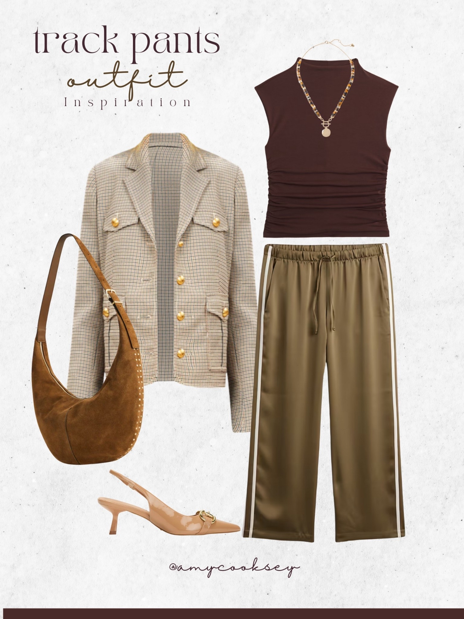 Track Pant Outfit Inspo: HOC Autumn Edition 

Autumn Elevated Casual | Work Outfit | Satin Track Pants | Neutral Kitten Heels | Brown Suede Bag | Autumn Blazer 

#LTKShoeCrush #LTKStyleTip #LTKWorkwear