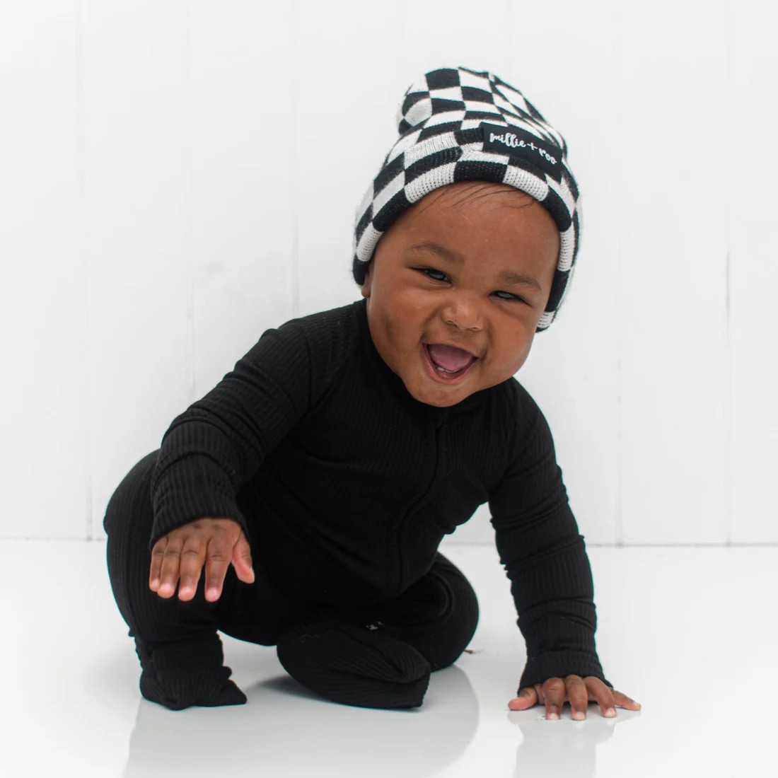 ZIP ROMPER - Midnight Ribbed | millie + roo