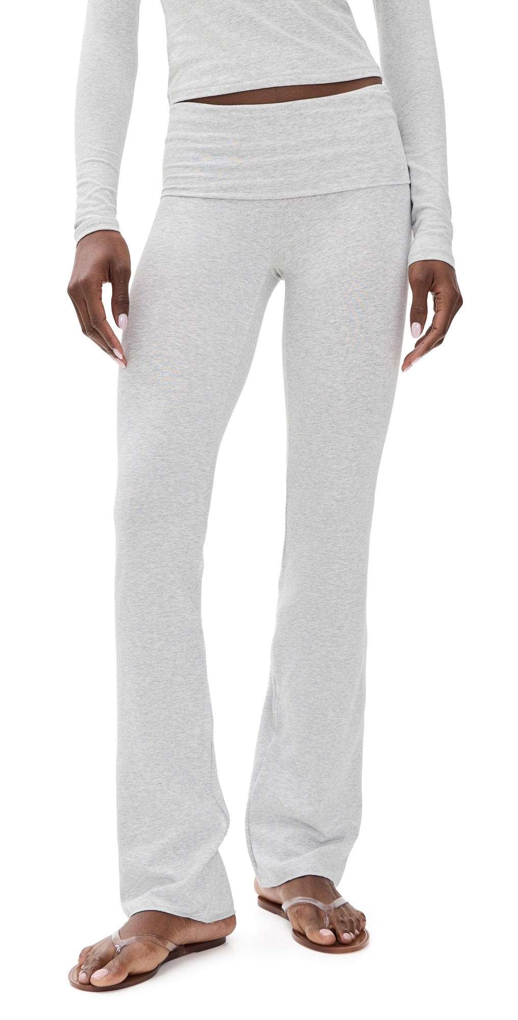 SKIMS Fold Over Pants Light Heather Grey L | Shopbop