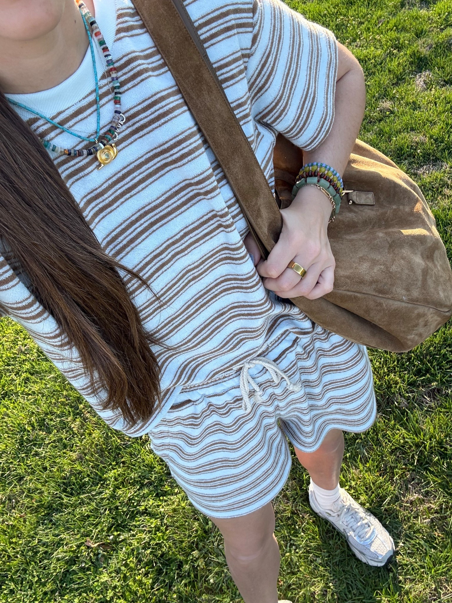 Matching striped set. The perfect school pick up outfit. 

#LTKdayinmylife #LTKootd #LTKmomlife