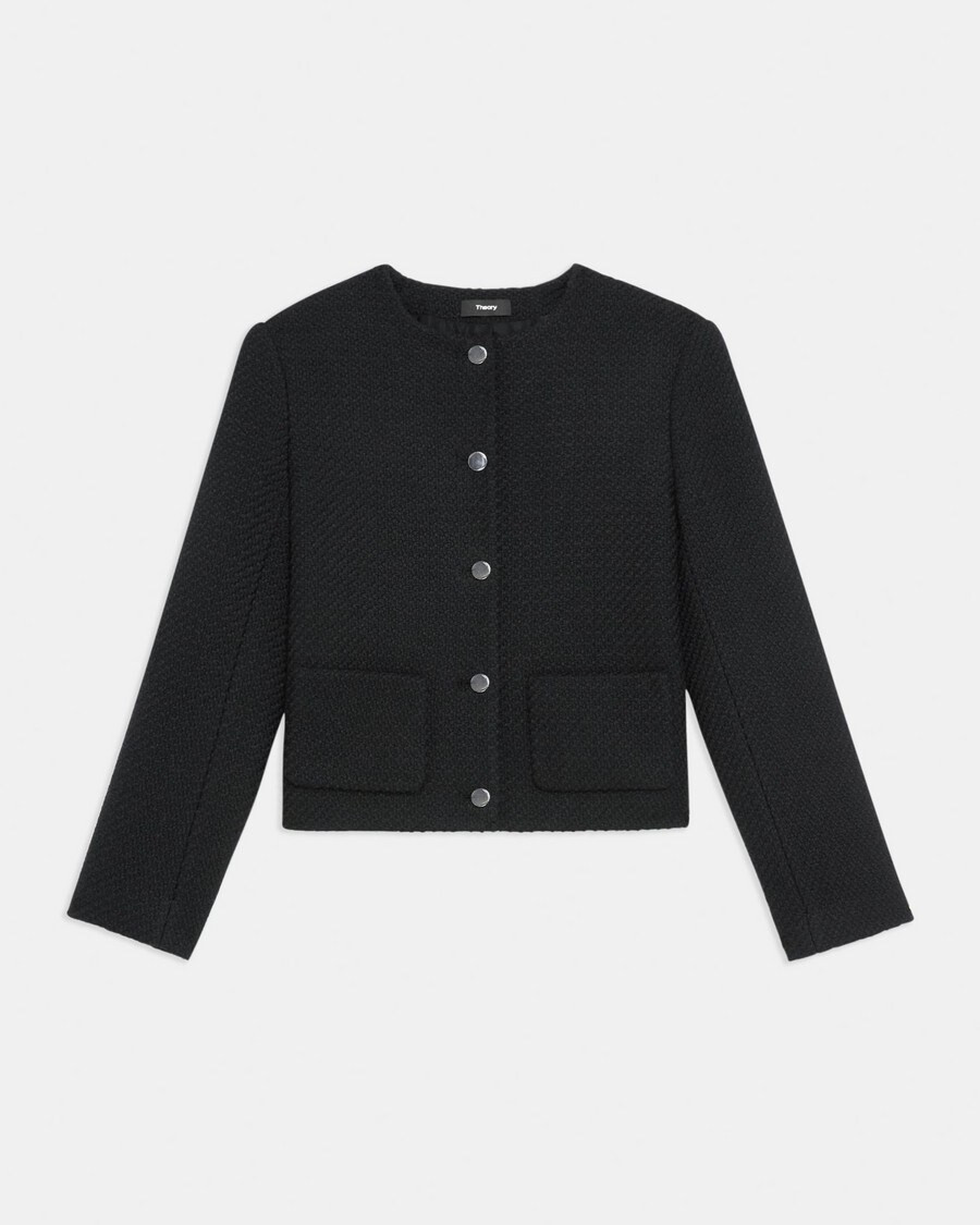 Cropped Jacket in Wool-Blend Tweed | Theory