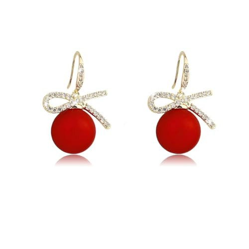 Christmas Earrings Womens Gifts for Christmas Bow Earrings Rhinestone Pearl Bow Earrings for Women Trendy Stuff Christmas Jewelry Stocking Stuffers Christmas Gifts 2024 | Amazon (US)