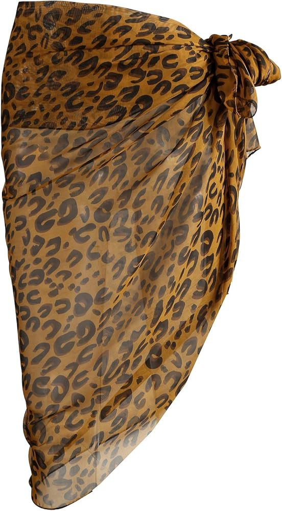 CHIC DIARY Women Swimwear Chiffon Pareo Beach Cover Up Bikini Sarong Swimsuit Wrap Skirts | Amazon (US)